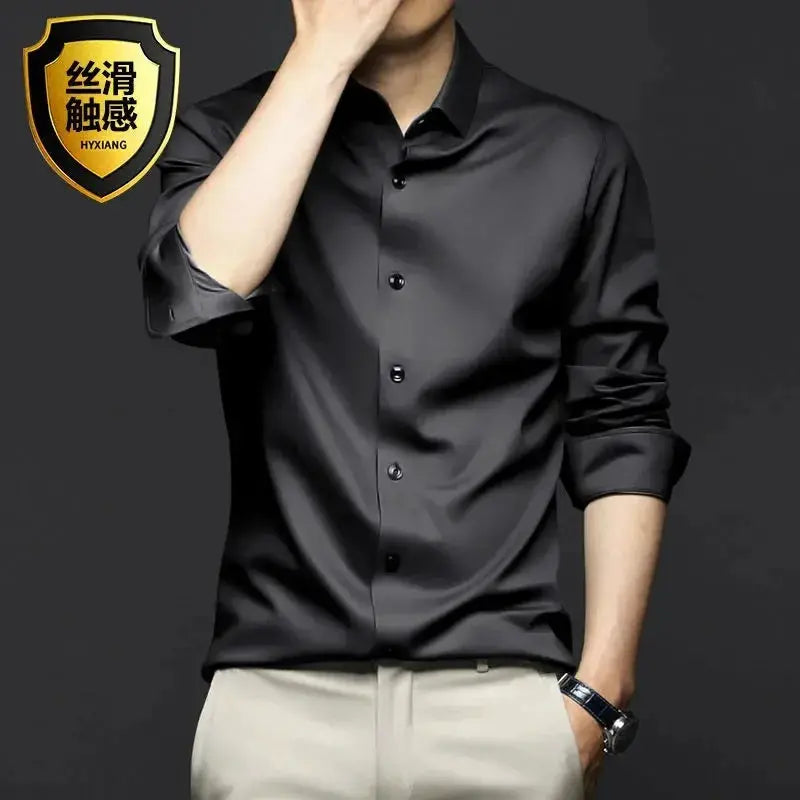 Mens Long Sleeve Non Iron Wrinkle Resistant Dress Shirt White For Business Professional Casual Wear S To 5XL