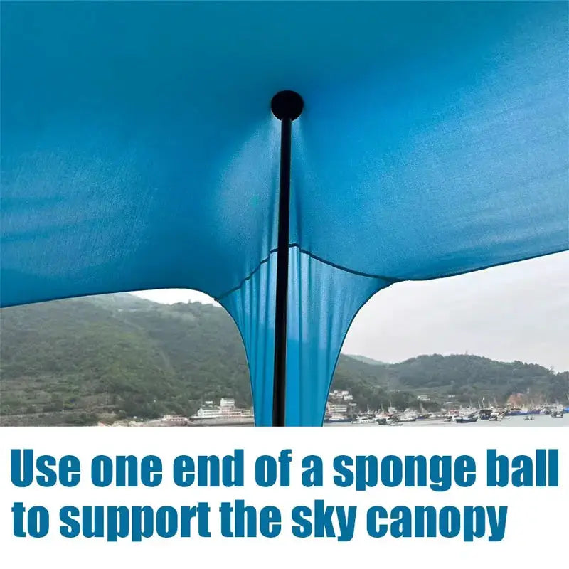 Pop-up blue beach canopy tent for camping with windproof ultralight design