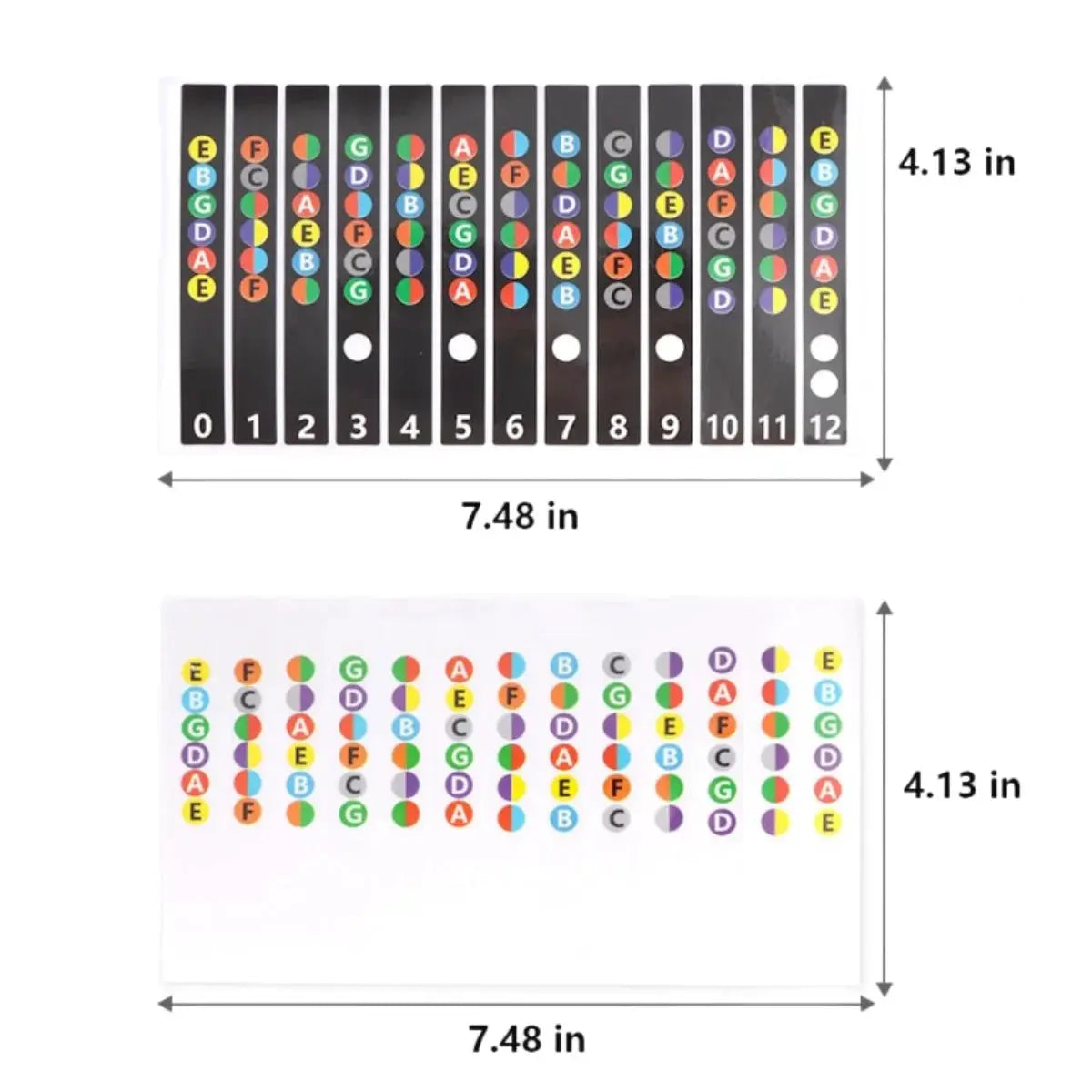 Miwayer Fretboard Note Map Labels for Six String Guitar Transparent and Black Stickers for Beginners