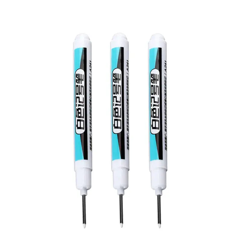White permanent paint pen set, 3-pack, 0.7mm for wood plastic glass metal ceramic