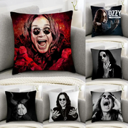 O-OZZY OSBOURNE pillow covers, six square decorative cushions with double-sided Ozzy prints in red and grayscale