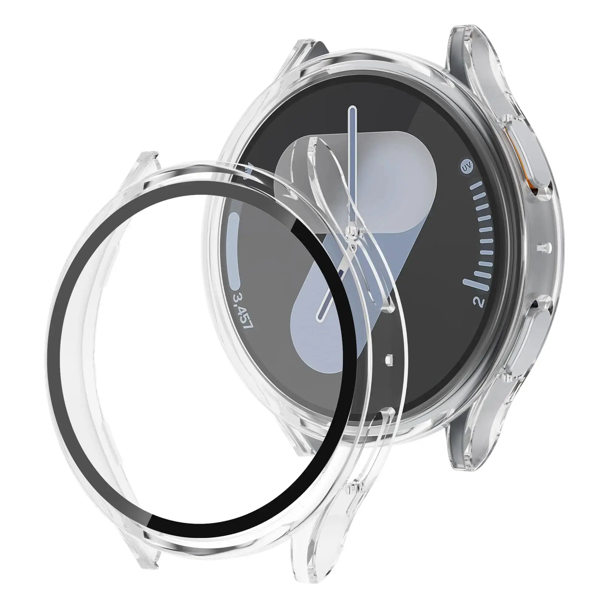 Glass+PC Case for samsung Galaxy watch 7 6 5 4 44mm 40mm Accessories all-around Anti-fall bumper cover watch7 4 Screen protector