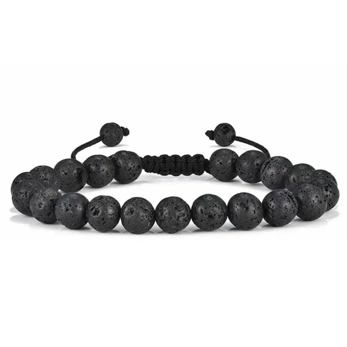 Three Style 8mm Natural Tiger Eye and Lava Rock Handmade Bracelets for Men Gift Set