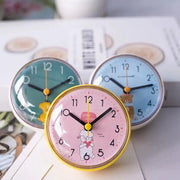 Mini Sucker wall clock set of 3 in pink, green and blue, 7cm quartz clocks