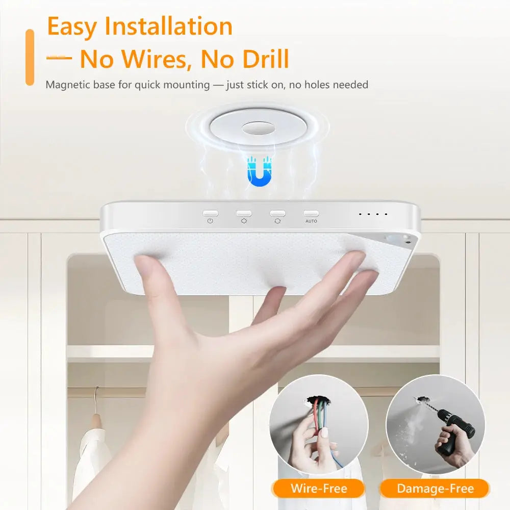 Simples Market WILLED 8W Rechargeable Motion Sensor Ceiling Light with Remote, white, 5000mAh, magnetic LED