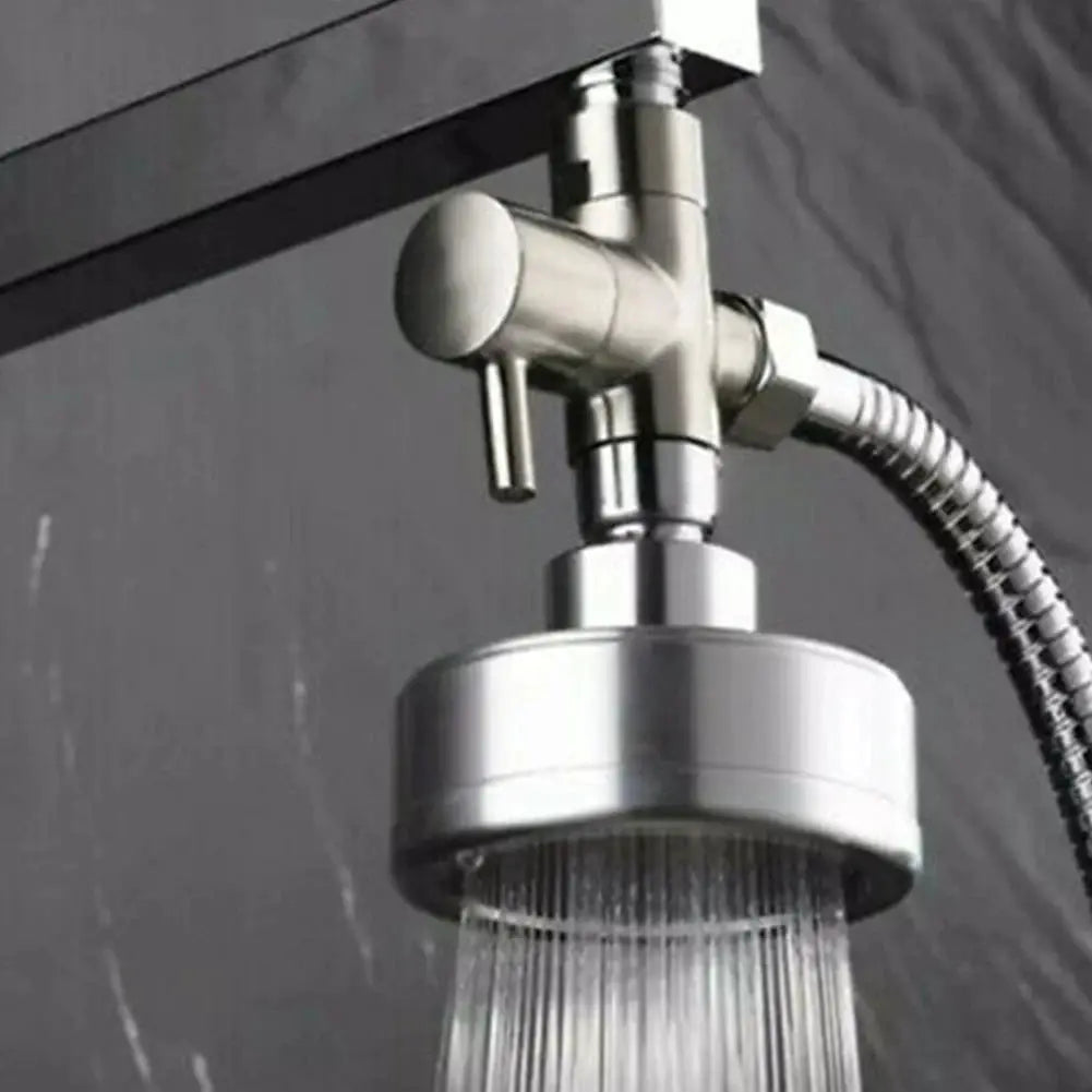 G1/2in 3-way diverter valve T-adapter for shower by Simples Market, chrome finish with flexible hose