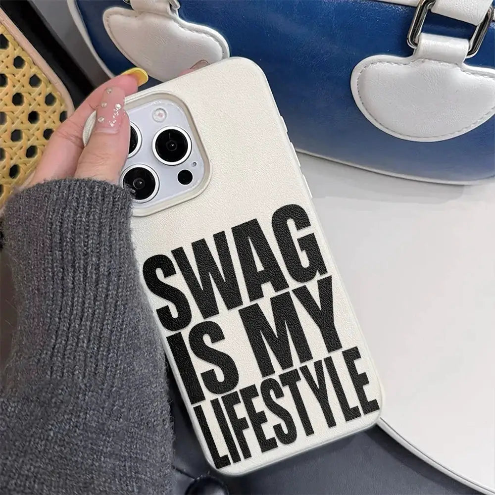 Swag Lifestyle iPhone Case Pro Max Universal Silicone Leather Cover With Premium TPU Matte Finish Scratch Resistant