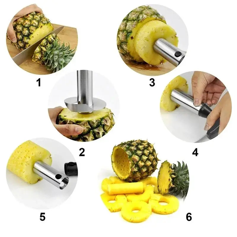 Stainless Steel Pineapple Slicer Peeler Cutter Parer Knife Kitchen Tool for Fresh Fruit Prep