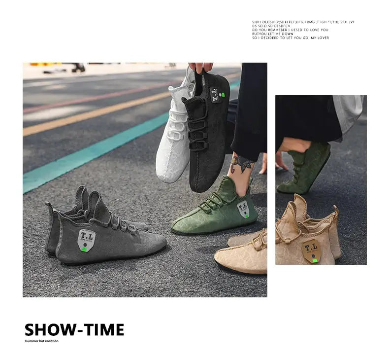 YRZL mesh loafers for men; 5-color set of driving moccasins in gray/black/white/green/tan, breathable non-slip shoes