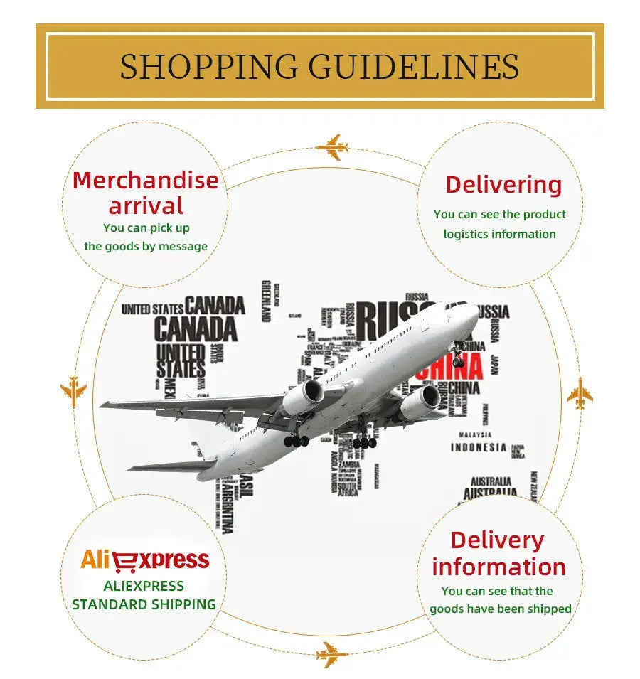 Men's shirt shopping guidelines infographic with AliExpress logo, airplane routes and world map
