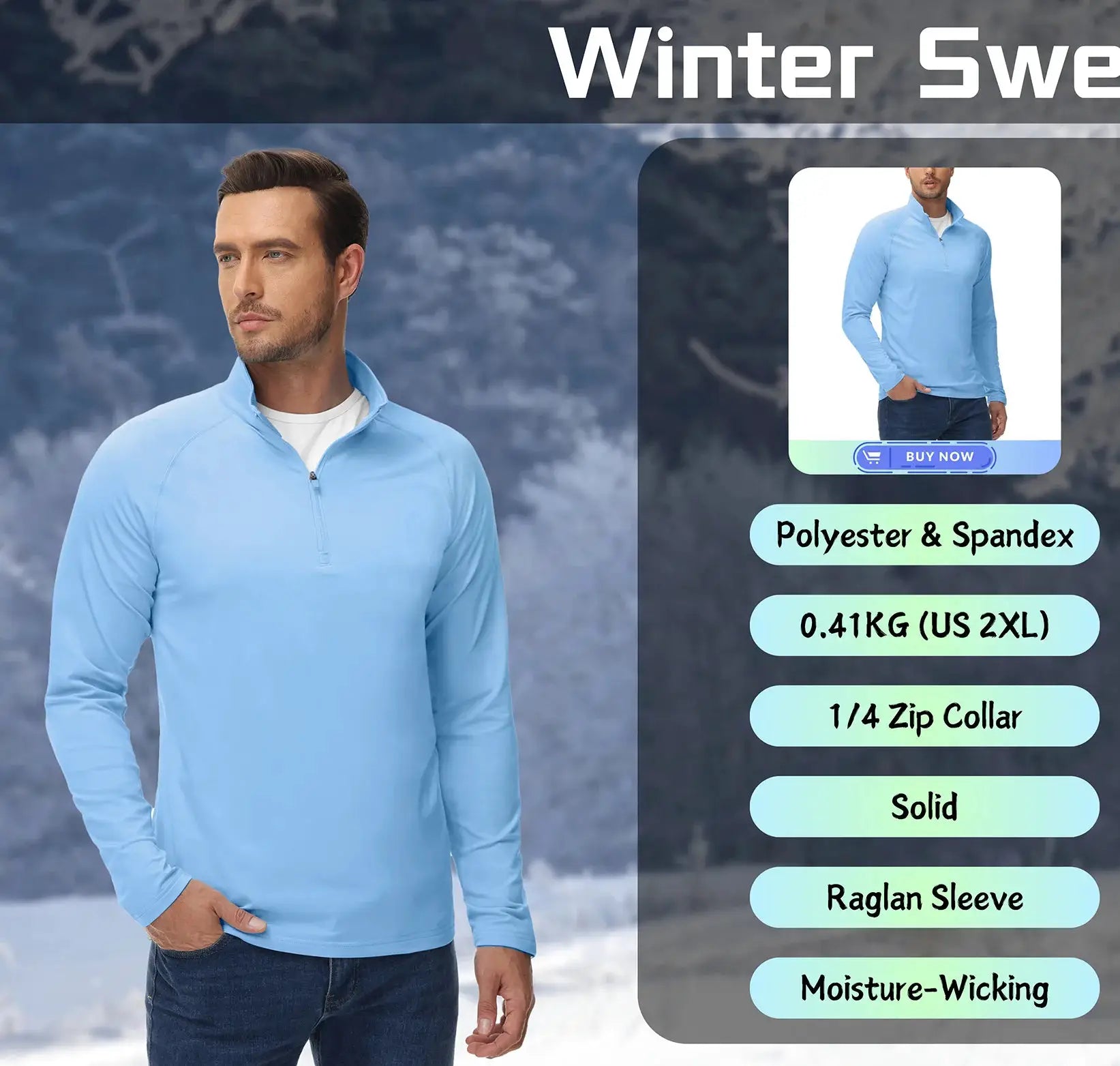 KEFITEVD men's light-blue waterproof winter ski jacket by Simples Market