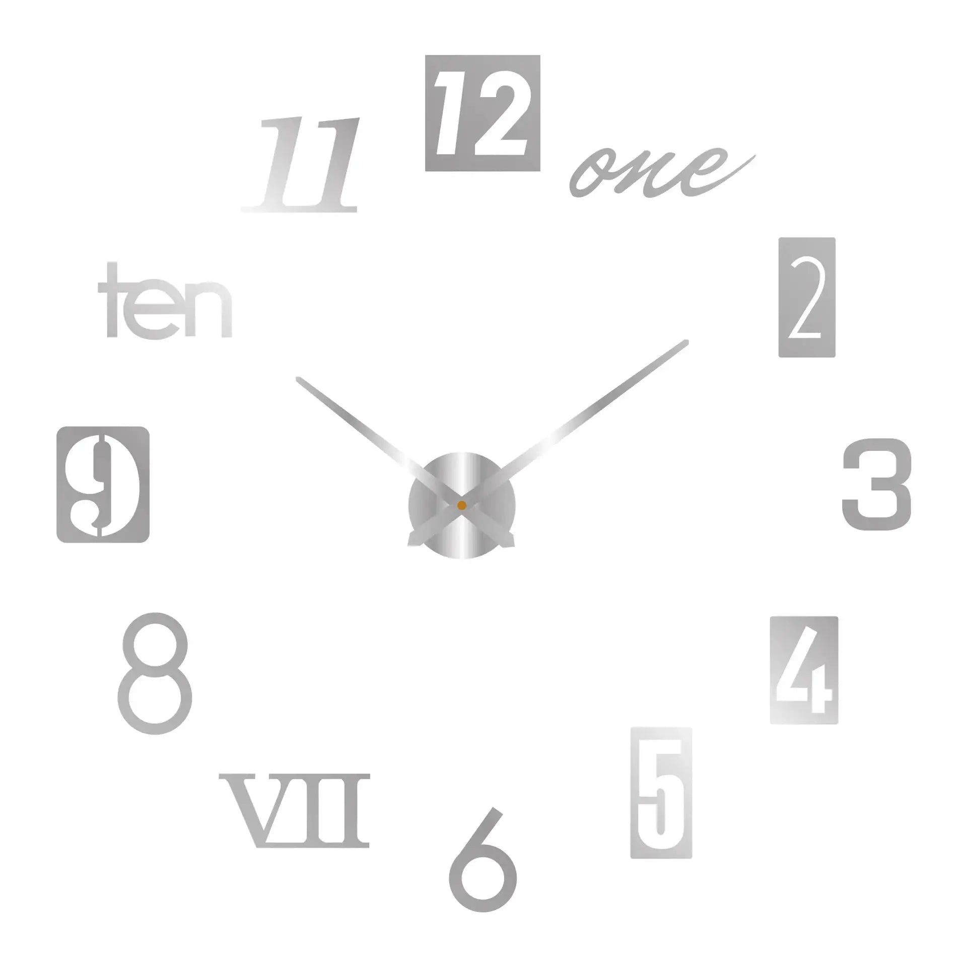 Large wall clock by Simples Market, 2026 modern design with 3D acrylic mirror numbers