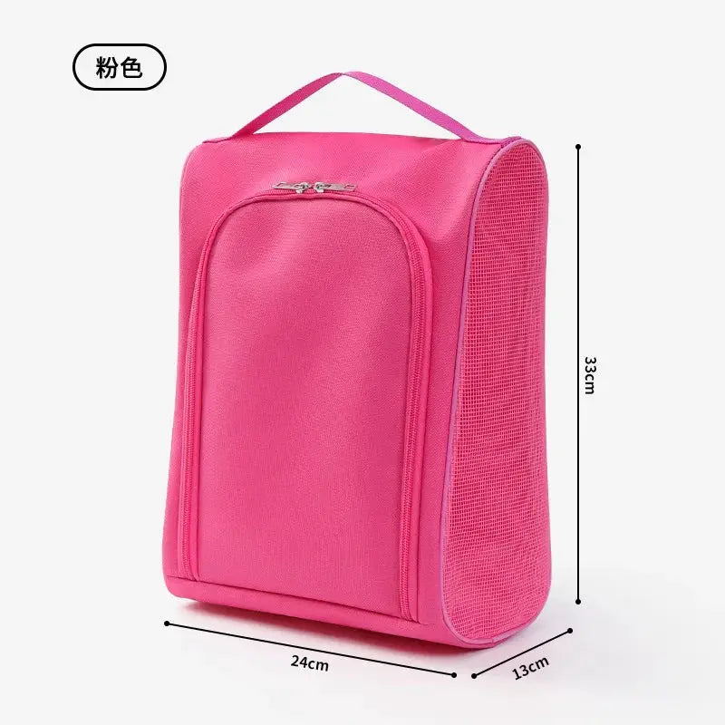 Black Oxford Cloth Travel Shoe Storage Bag For Basketball And Football Cleats And Slippers Portable Organizer