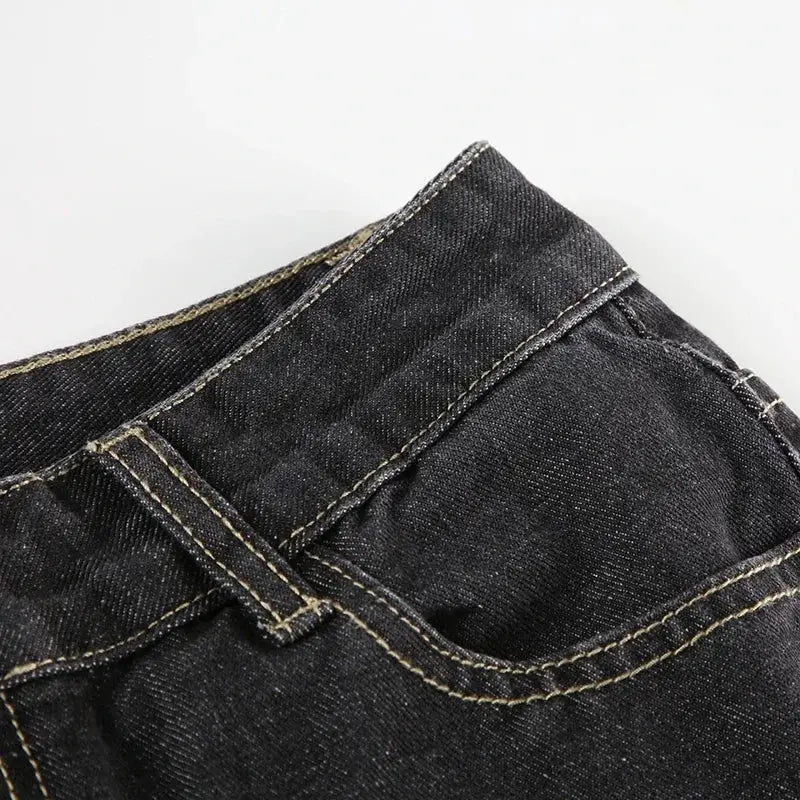Weekeep Floral Embroidery Jeans Y2K Vintage Low Rise Flared Denim