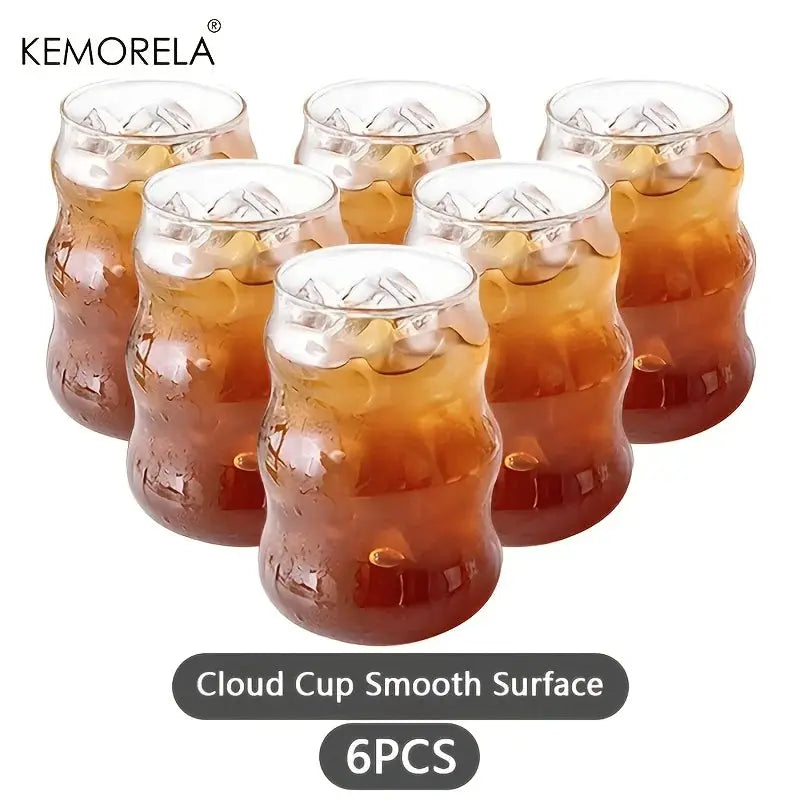 INS Style Glass Cup Set 2 4 6 Pieces Heat Resistant Tumbler Drinkware Transparent For Tea Coffee Milk Water