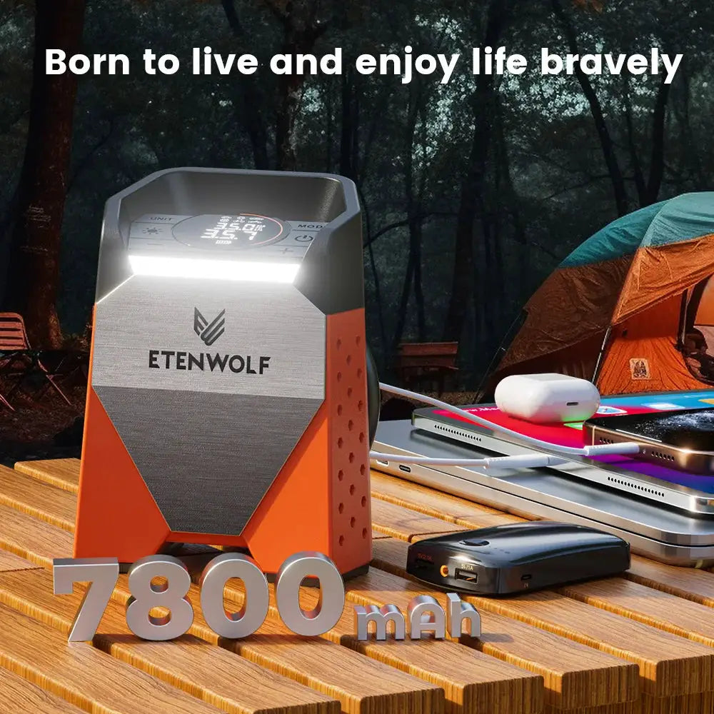 ETENWOLF ZEPHYR S3C Portable Tire Inflator 7800mAh 160 PSI Battery