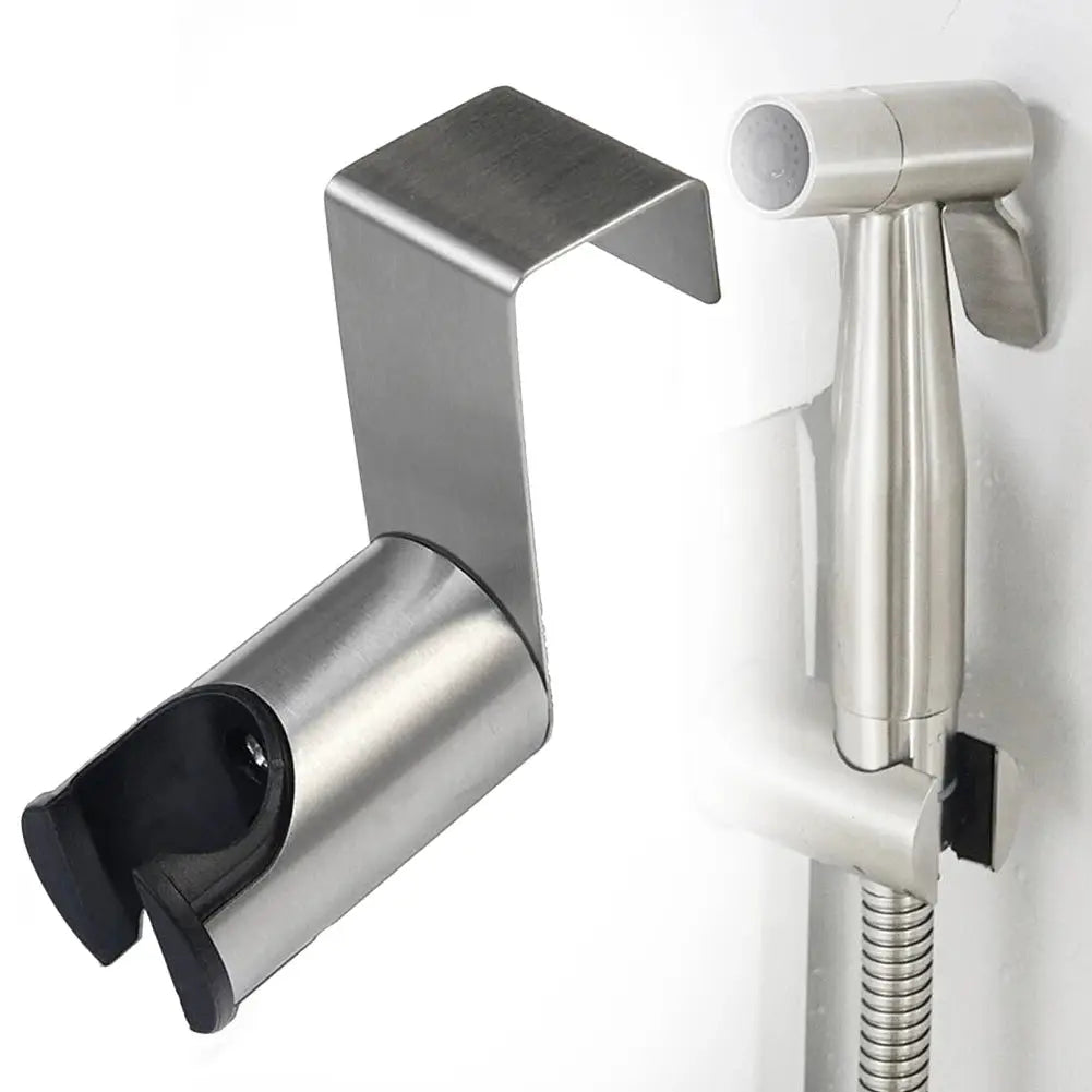 2-piece stainless steel bidet sprayer holder bracket by Simples Market; display shows holder and hand shower