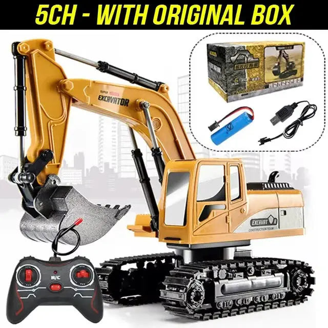 RC Excavator 2.4GHz Ready To Run 6 Channel And 5 Channel Alloy And Plastic Engineering Vehicle Scale For Kids Gift