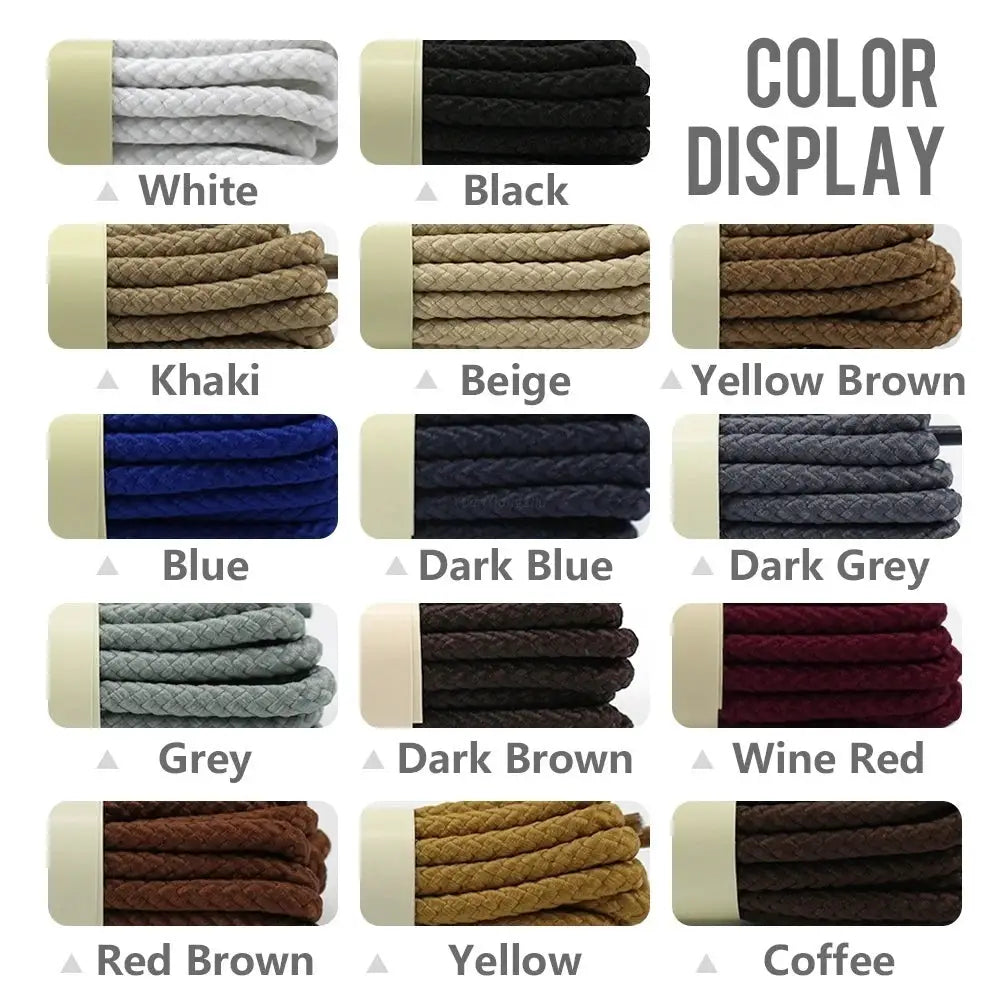 Round outdoor shoelaces, 1 pair, available in 15 color options for sneakers and hiking boots