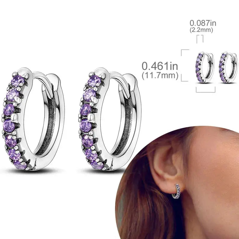 925 Sterling Silver Hoop Earrings Hypoallergenic Zirconia Hoops For Women Girls High Quality Fashion Jewelry