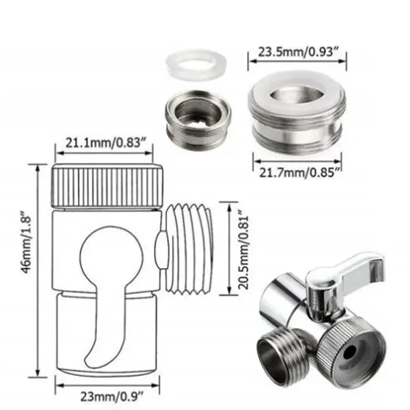 Handheld black bidet spray gun with valve and hose adapter for WC bathroom, Simples Market.