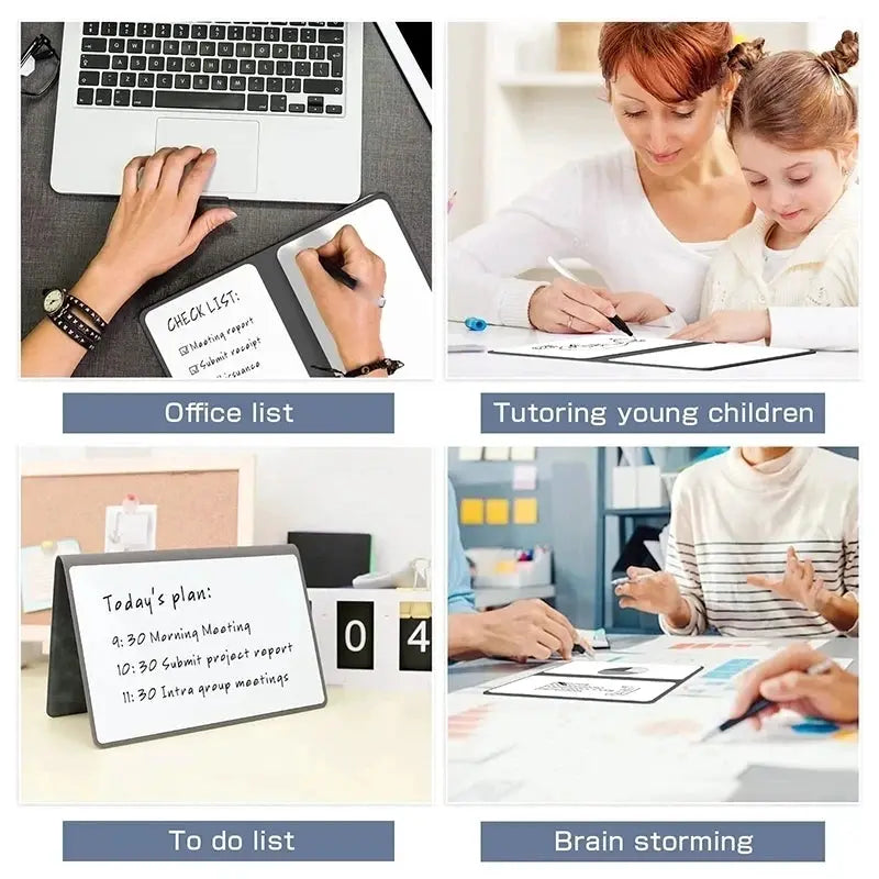A5 reusable whiteboard notebook with free pen and erasing cloth, Simples Market portable weekly planner