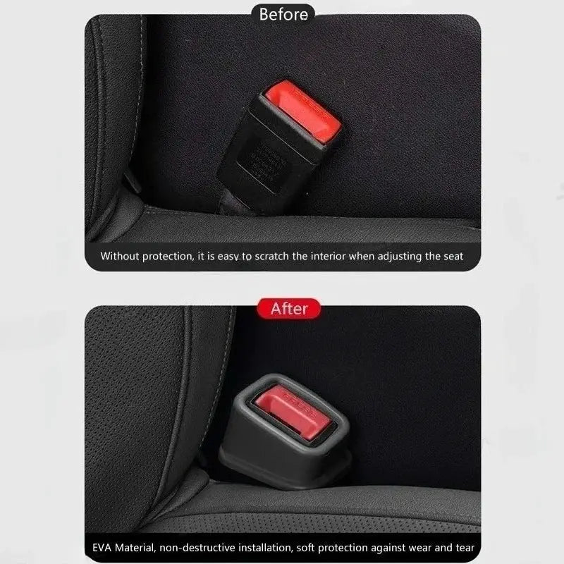 Simples Market 2PCS car seat belt slot fixer silicone holders, black EVA anti-slip interior accessories