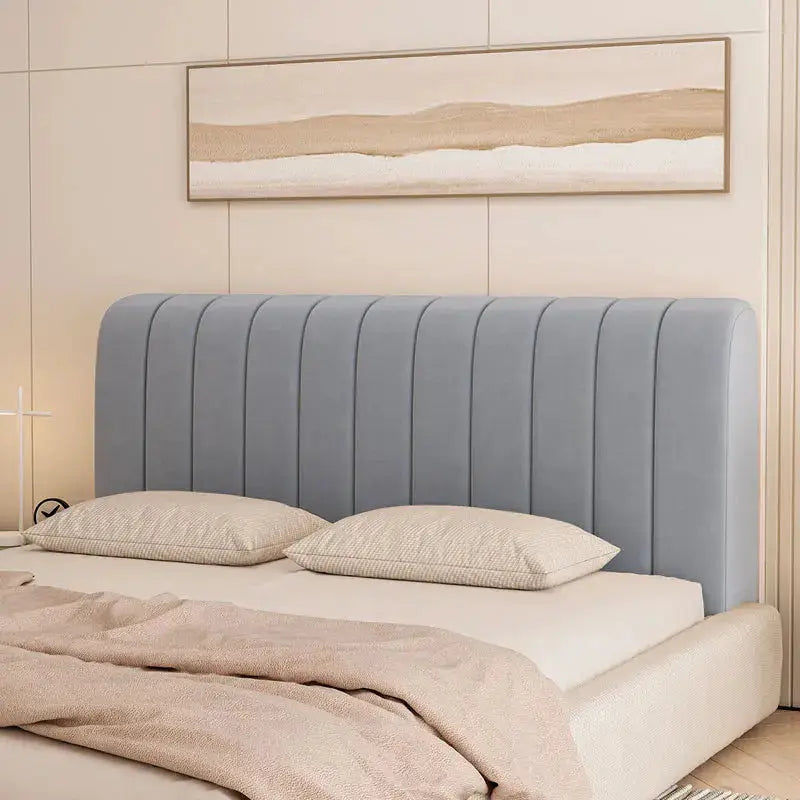 Headboard cover Queen Size by Simples Market in blue stretch velvet for upholstered headboard