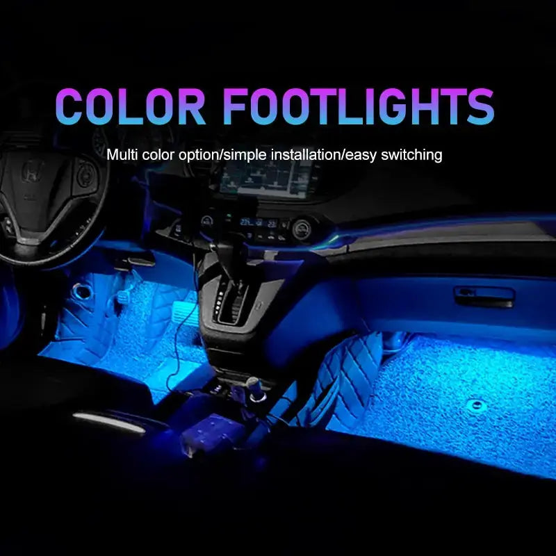 Car LED Interior Atmosphere Light USB Ambient Lamp Foot Light For Vehicle Decoration Backlight Cigarette Lighter