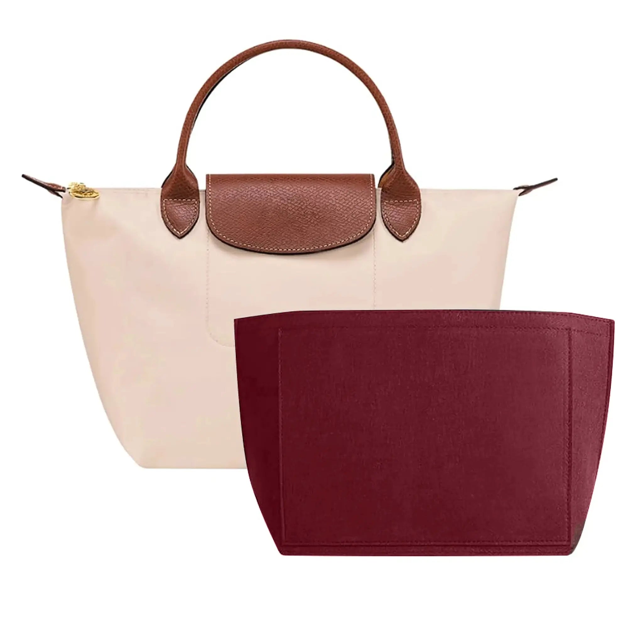 LuxLiner Felt Insert Bag for Longchamp Handbags Premium Purse Organizer Travel Makeup Essentials