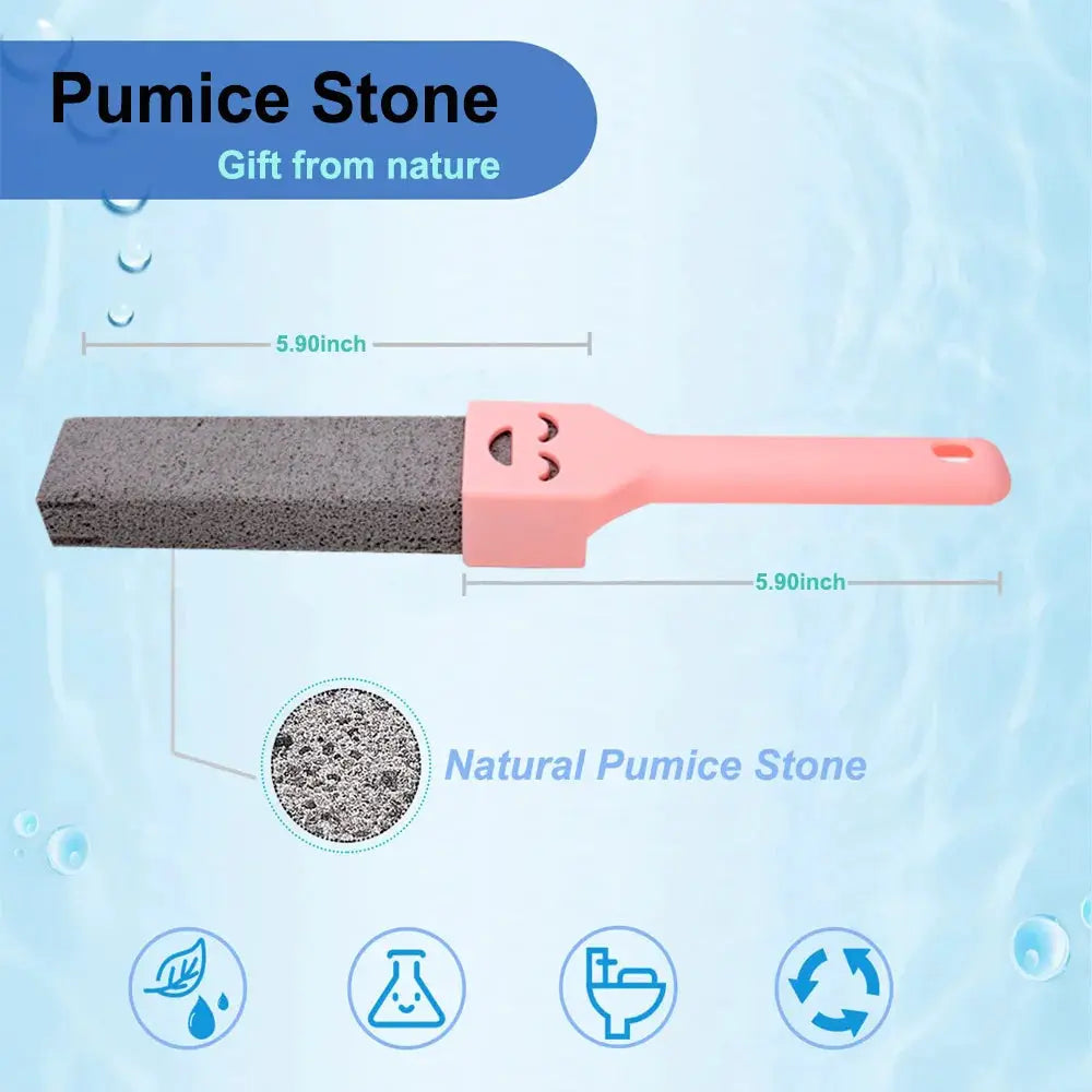 Simples Market 5-piece pumice stone cleaning sticks with pink handle for toilet, tile and sink limescale removal