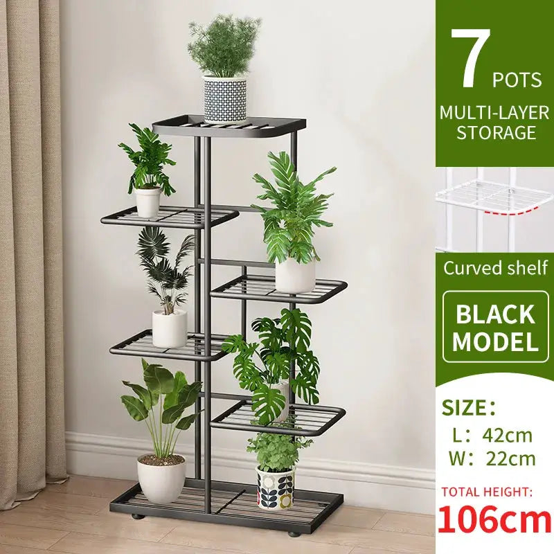 Iron Flower Plant Stand With Four To Six Layers Plant Holder Storage Shelf Pot Rack Organizer For Home Decor