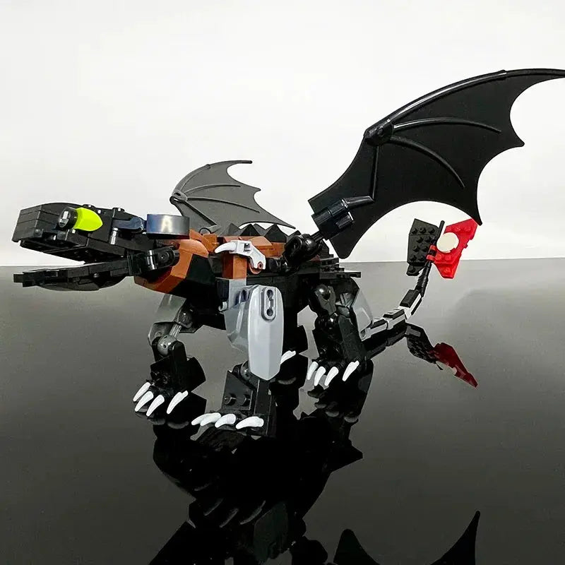MOC Toothless Night Fury Dragon Building Blocks Set Movie Train Dragon Figure Bricks for Kids and Adult Hobbyists
