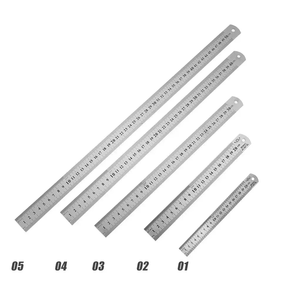 Metal Scale Stainless Steel Straight Ruler 150mm and 500mm for Drafting Measuring Office and School Supplies