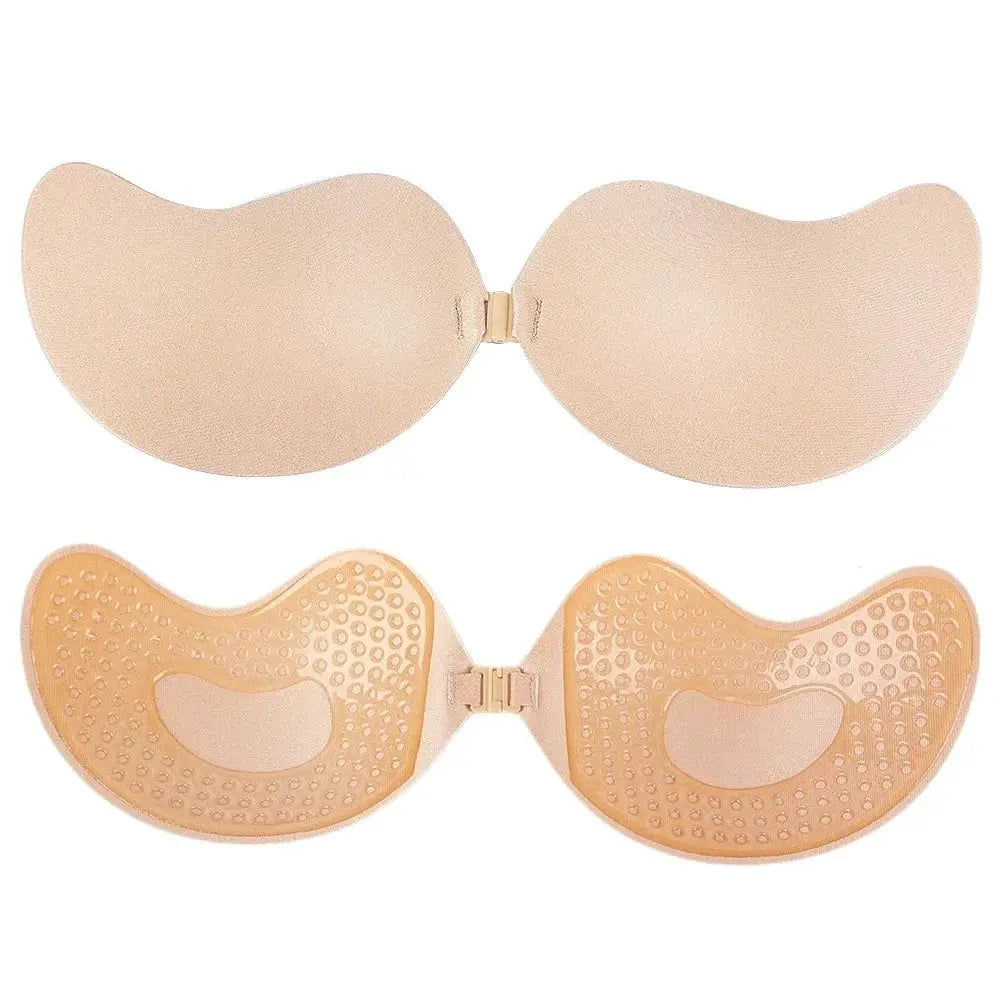 Simples Market strapless adhesive bra set, nude silicone cups, 2-piece