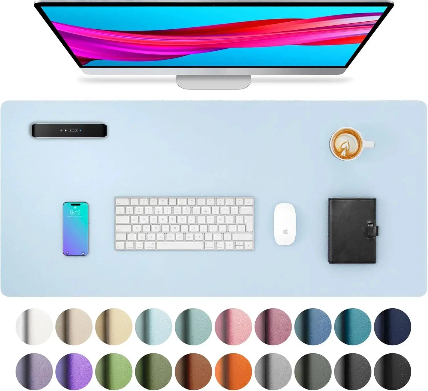Large Waterproof PU Leather Desk Mat And Mouse Pad For Home Office Gaming Desk Pad With Non Slip Backing
