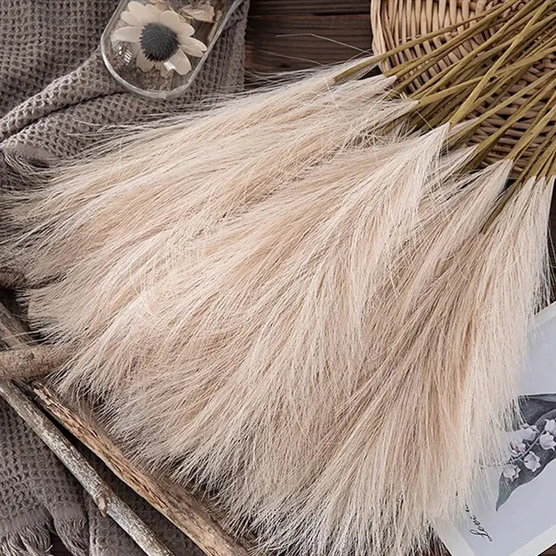 Pampas grass bouquet, Simples Market, 10pcs beige artificial reeds for boho home decor