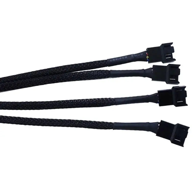 4 Pin PWM Fan Splitter Cable 1 To 4 3 2 1 Ways Black Sleeved 27cm Extension PWM Cables