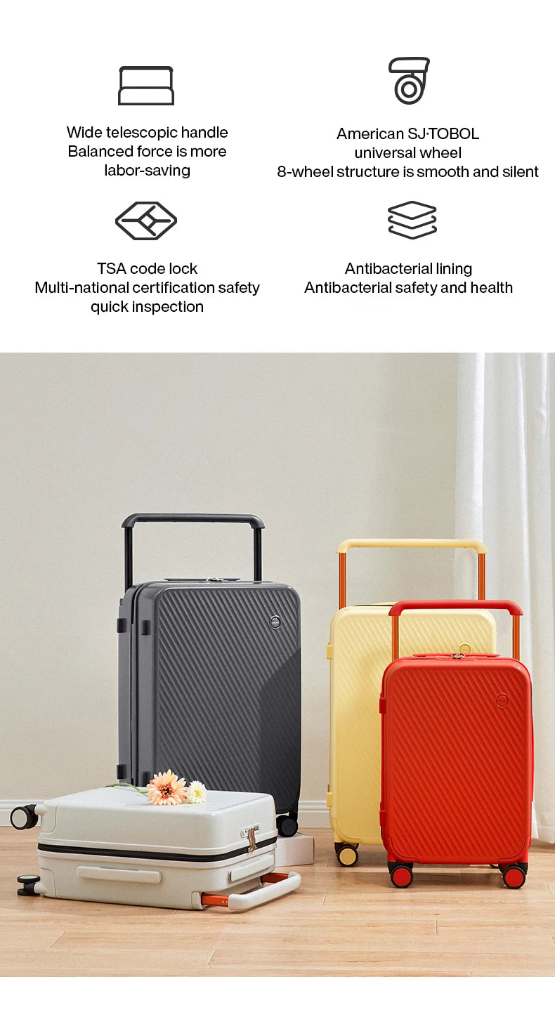 Simples Market Mixi hardside PC luggage set in gray, yellow, red, and white (4 pieces)