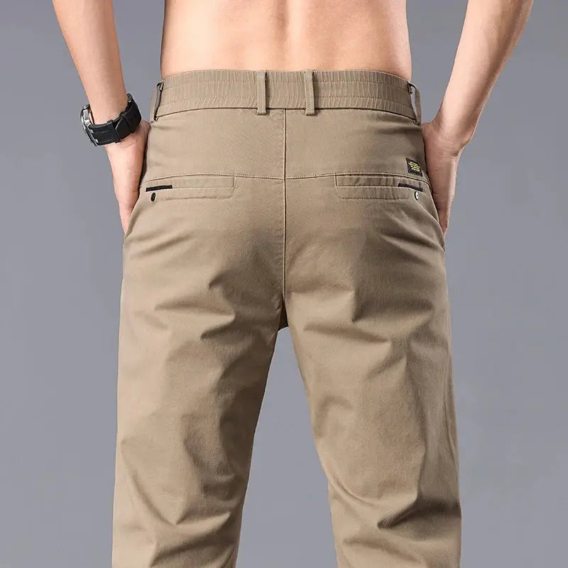 Men's casual straight-fit khaki chinos by Simples Market