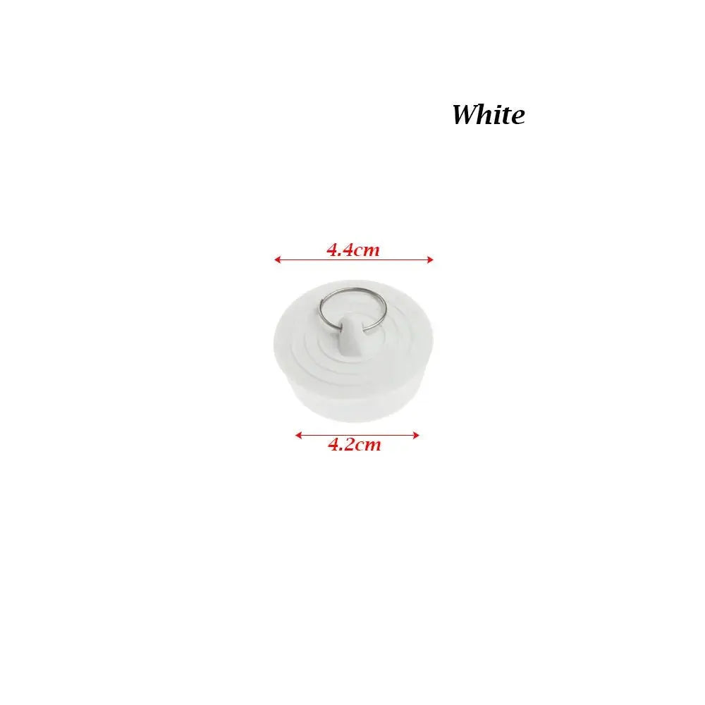 White round sink plug stopper with metal ring; leakage-proof bathtub drain cover, 4.4cm/4.2cm.