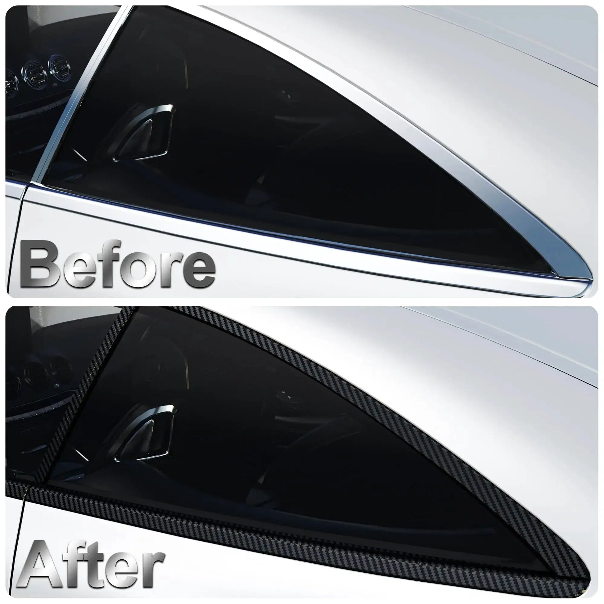 Carbon fiber automotive adhesive tape; matte black self-adhesive vinyl car wrap by Simples Market (Before/After)