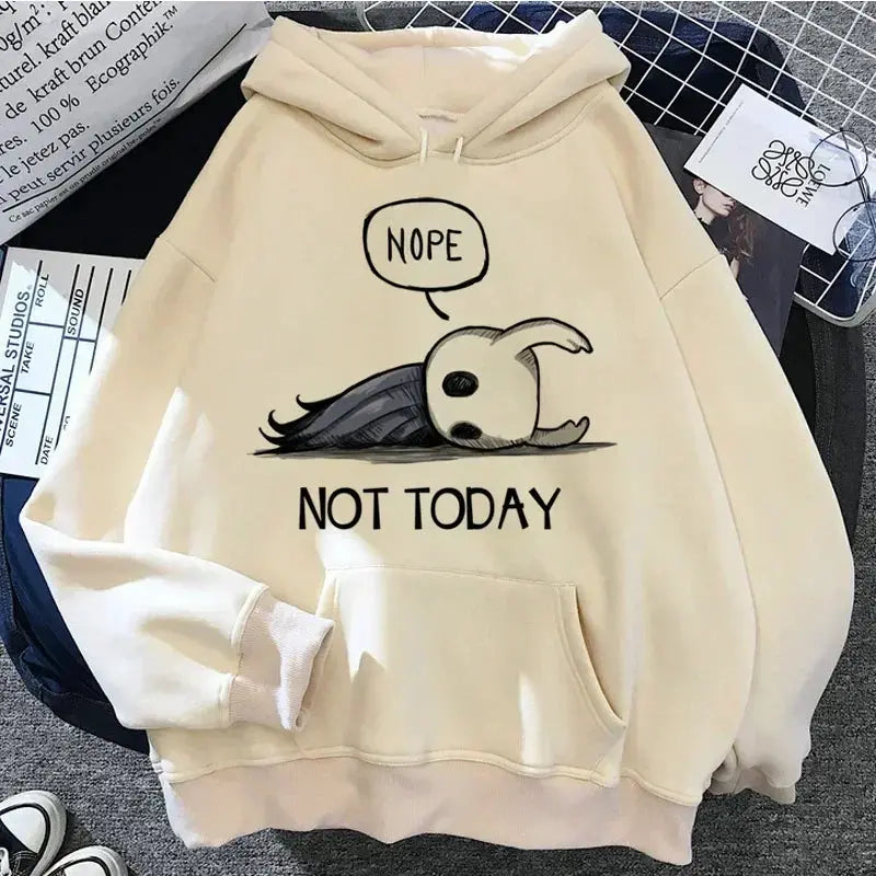Hollow Knight Hoodie Grunge Y2K Aesthetic Cartoon Graphic Pullover For Autumn And Winter Wear