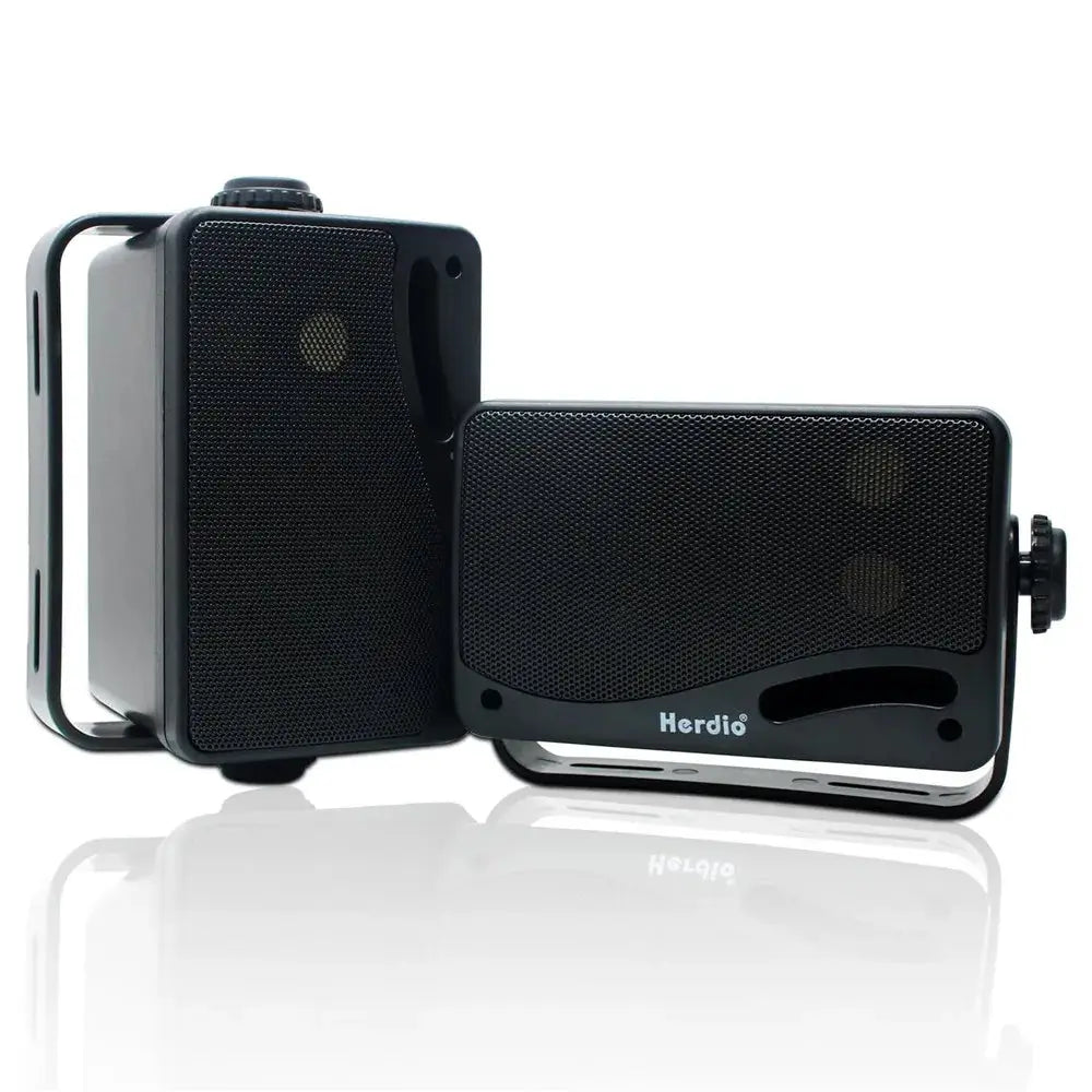 Herdio 3.5-inch outdoor Bluetooth speakers, black waterproof wall-mountable pair