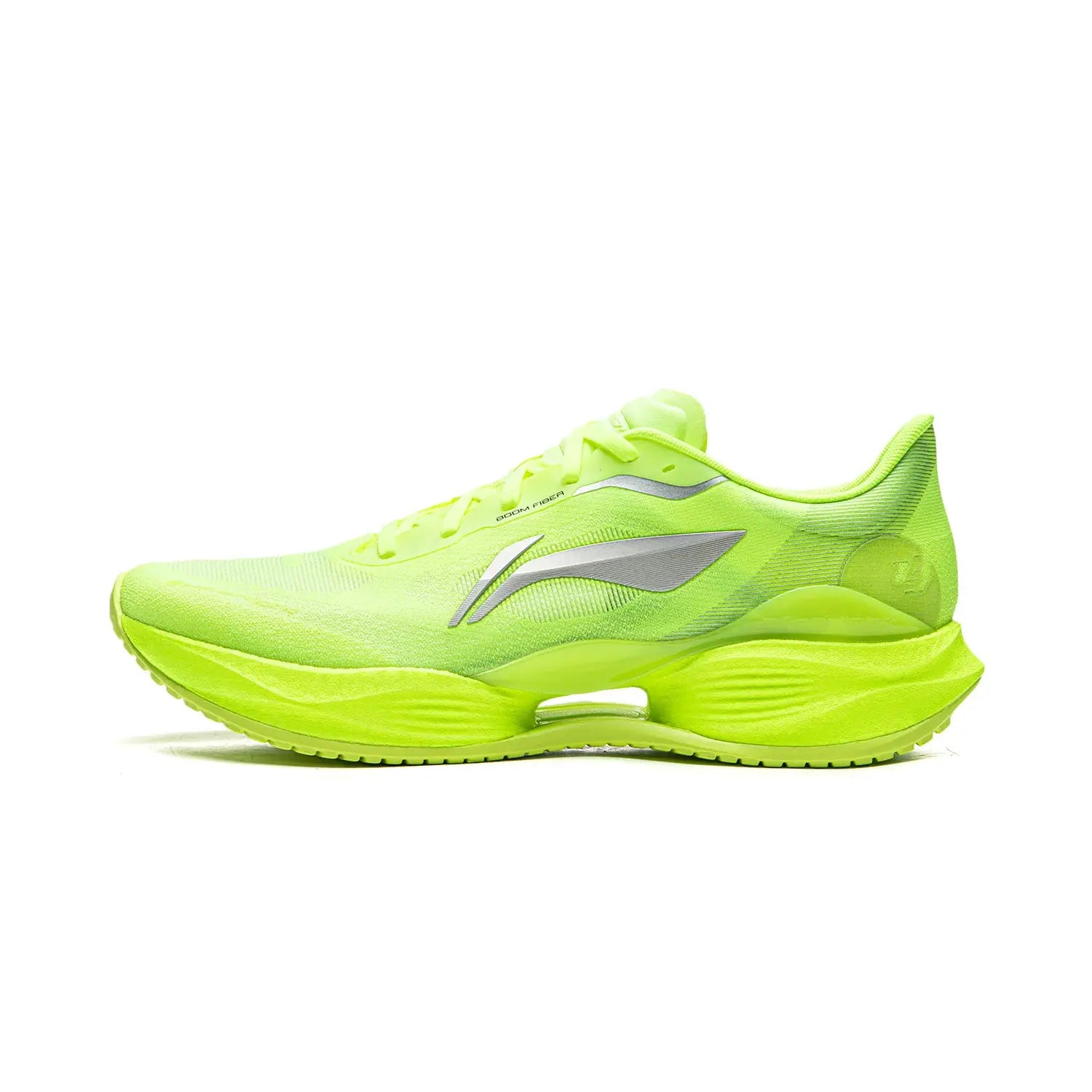 Li-Ning men's SUPER LIGHT 23 running shoe in neon lime with silver logo, breathable lightweight sneaker