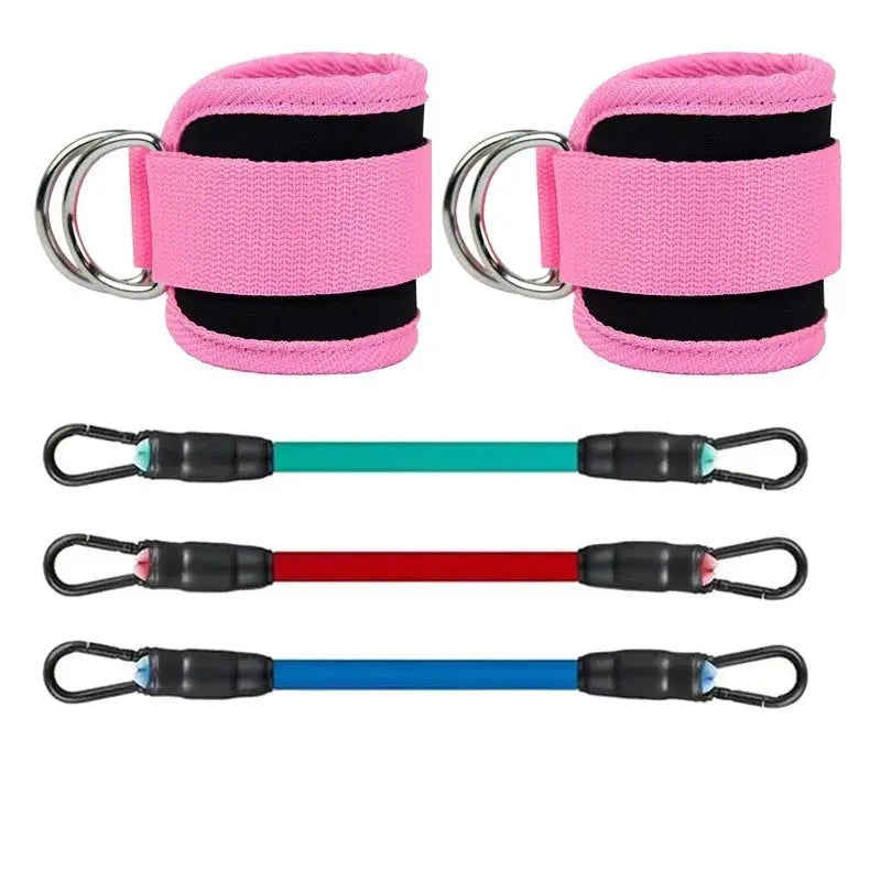 FlexFit Ankle Strap Resistance Bands Set For Hip Strength And Glute Toning At Gym And Home Workouts