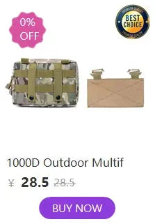 Simples Market 2-piece tactical nylon gear pouches set with camo MOLLE bag and tan pouch.