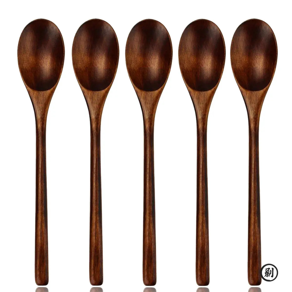 5 Piece Natural Wooden Spoon Set With Ellipse Ladle Spoon And Fork Eco Friendly Kitchen Tableware For Cooking