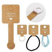 50pcs Self Adhesive Kraft Paper Card For Bracelet And Necklace Jewelry Hanging Holder 4x10cm Retail Display Packaging