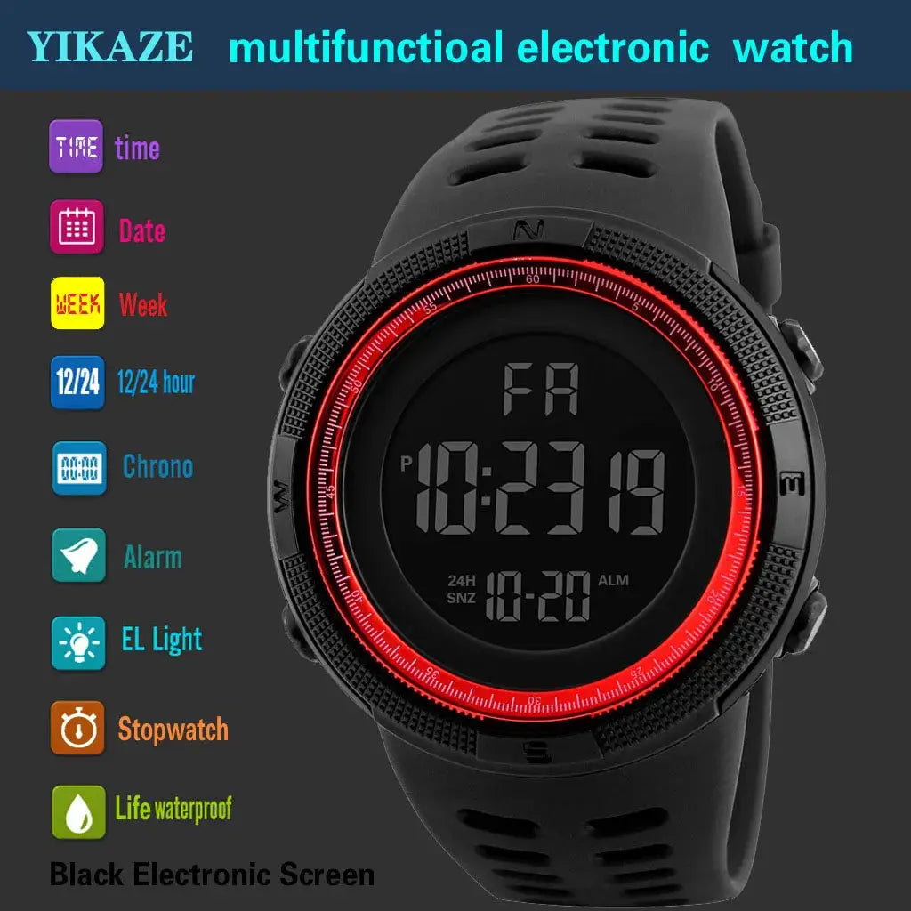 TrailForge Military Sports Digital Watch With Luminous LED Display Shock Resistant Waterproof Durable